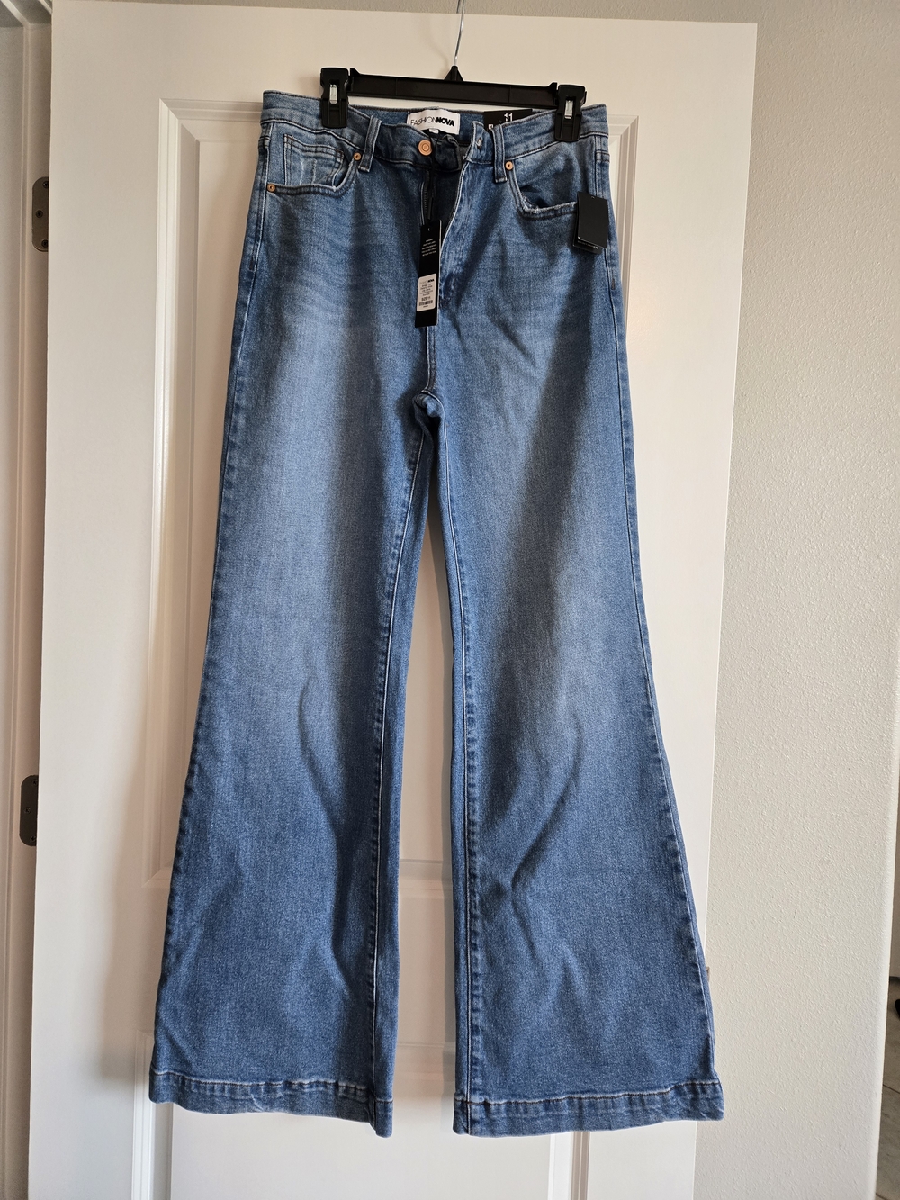 Fashion Nova SIZE 11 Light Blue High-Rise Wide Leg Jeans TALL
